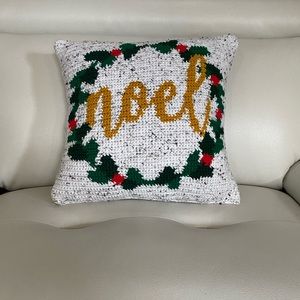 Hand stitched homemade Noel Christmas Pillow